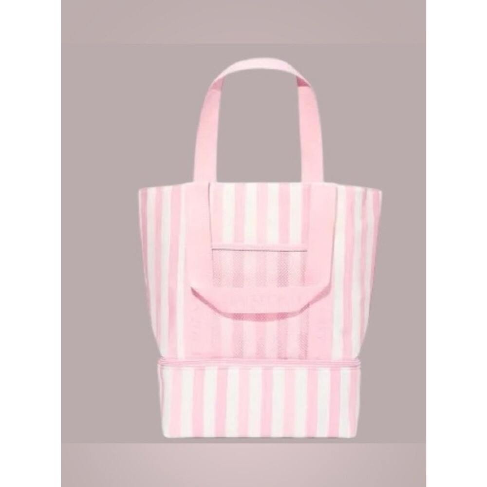 Victoria’s Secret COOLER Bag Tote Iconic Pink White Striped Beach Bag Tote